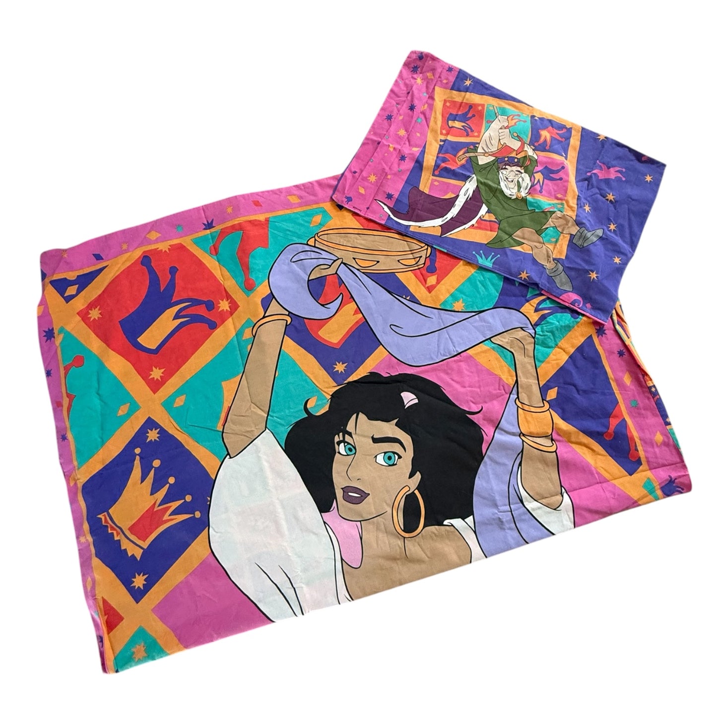Vintage disney hunchback of notre dame single bedding set + pillow