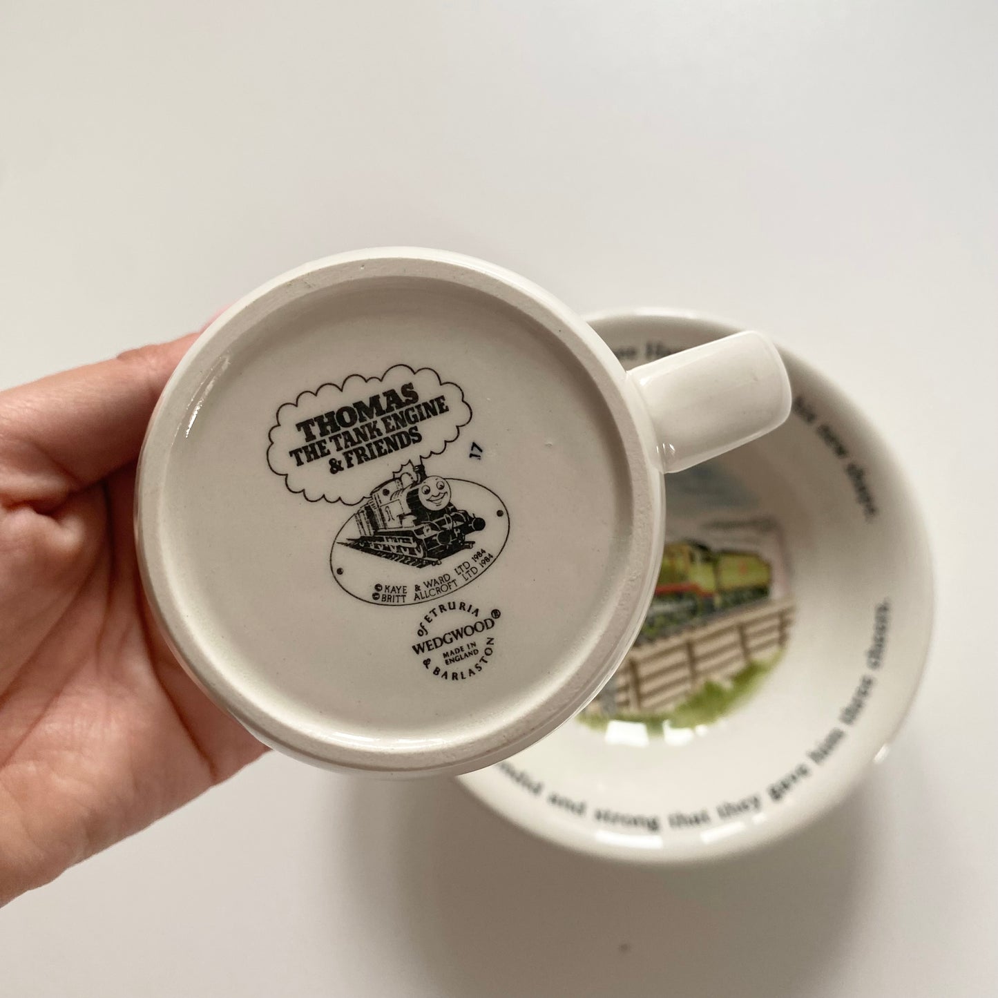 Vintage ceramic set of two Thomas the tank mug & bowl.