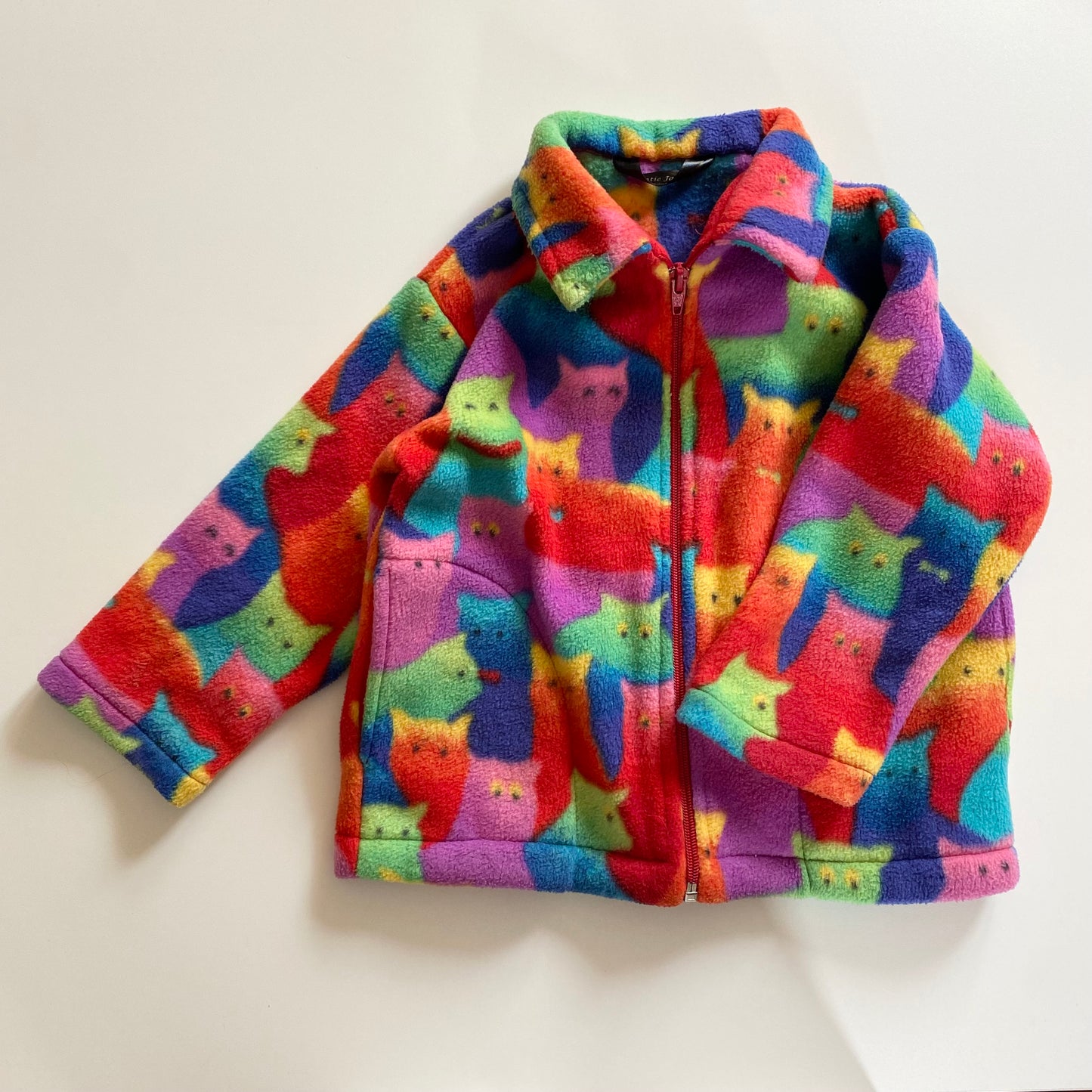 Bright colourful cat fleece. Size 2-3 years