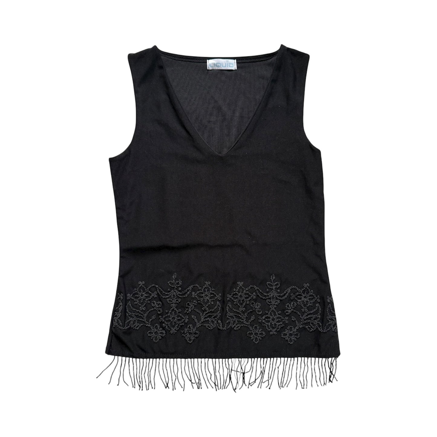Vintage Y2K liquid tank top with bead design. Size S