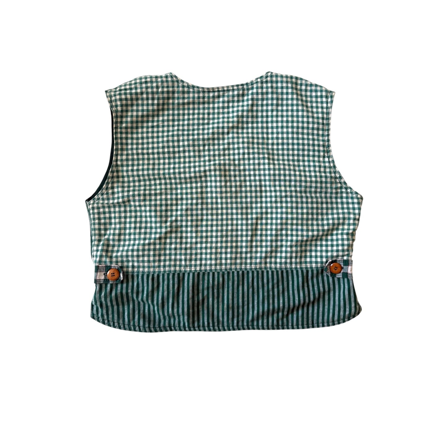 Vintage striped & check print waistcoat. Size 14-16 years