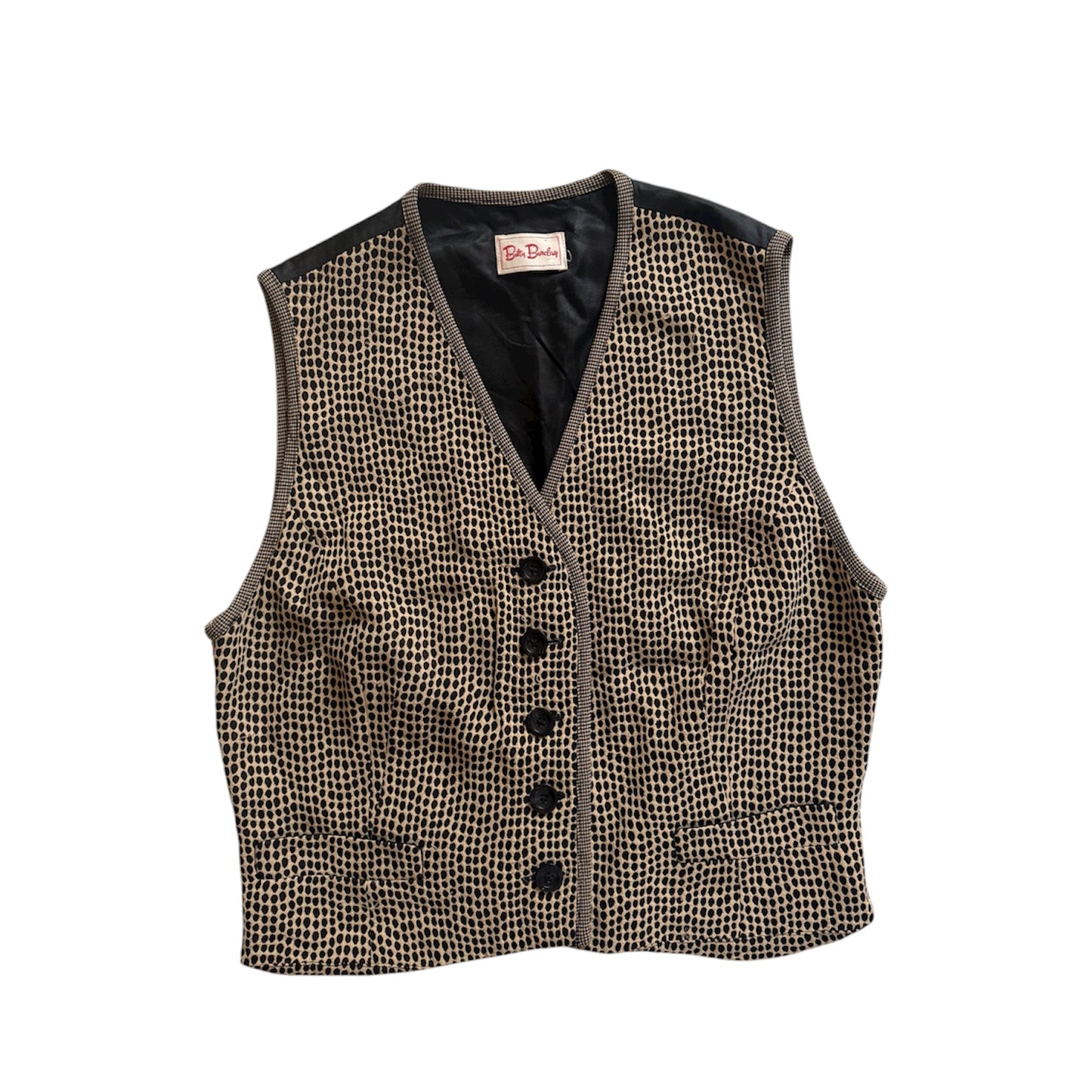 Vintage early 90s ‘Betty Barclay’ waistcoat in brown & black. Size 8-10