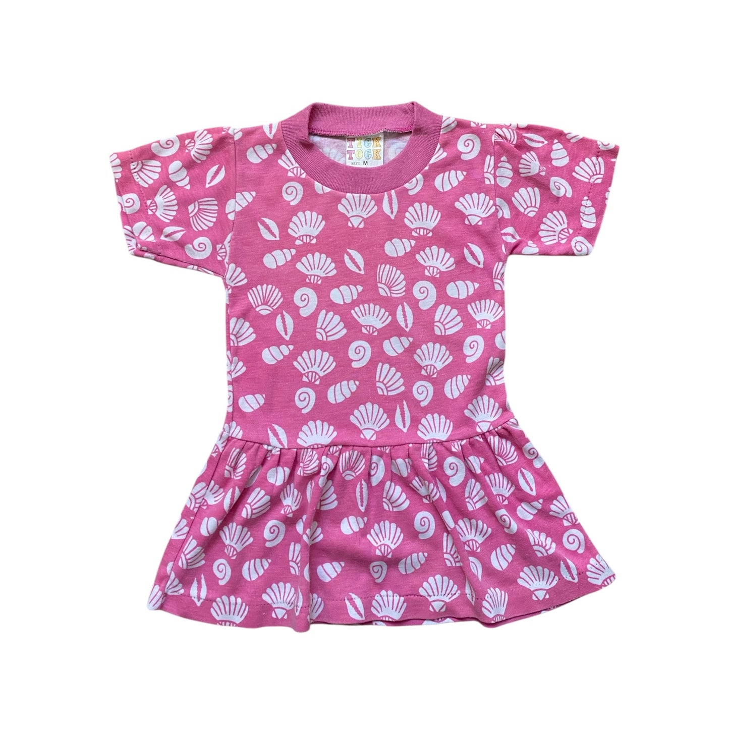 Vintage tick tock pink shell dress. Size approx 12 months