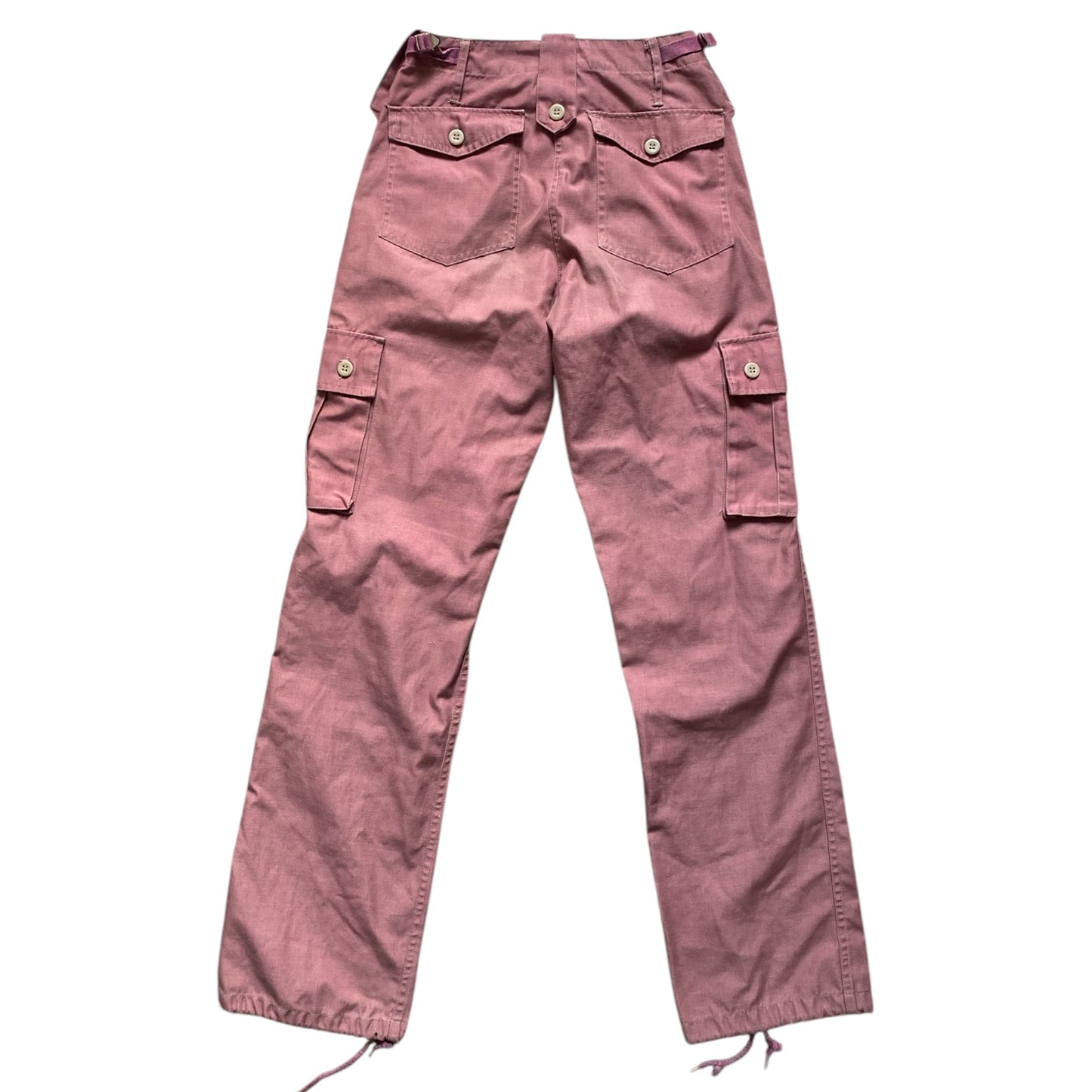 Dusty pink cargo straight leg trousers. Waist 28 inch