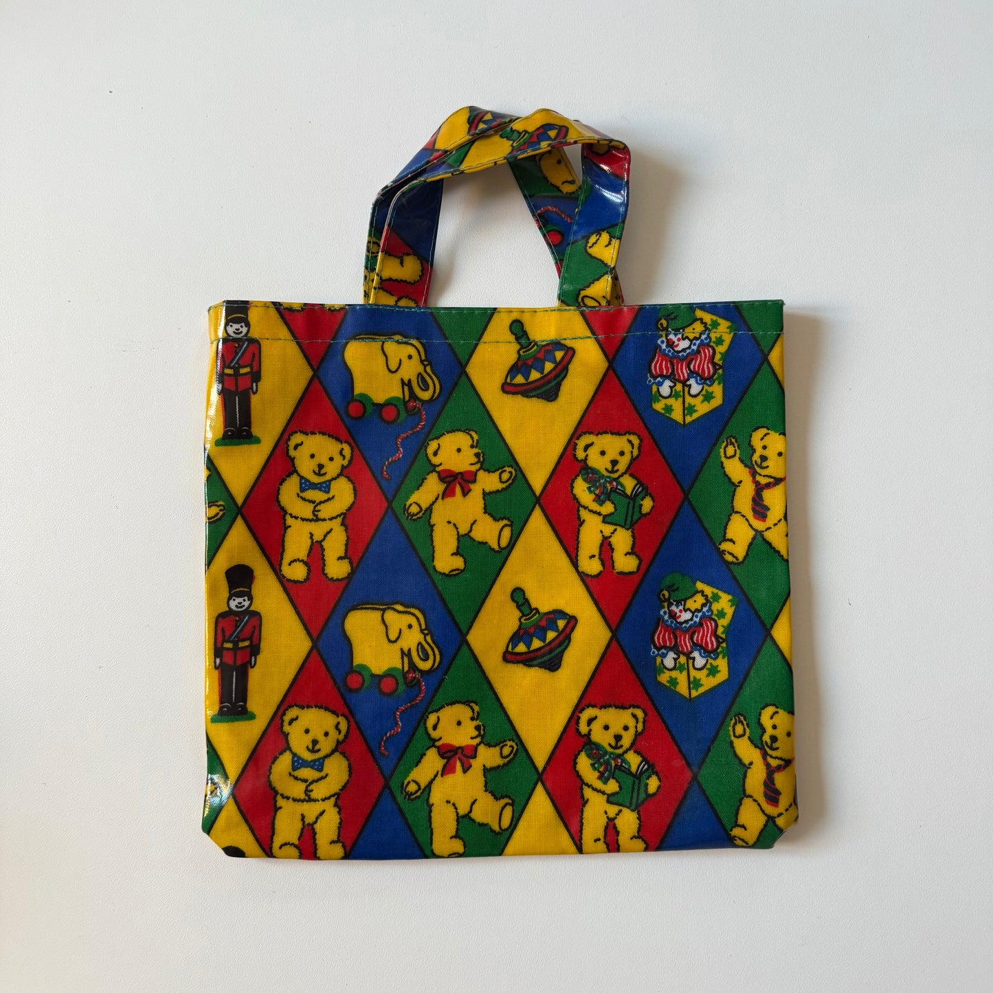 Vintage teddy bear plastic toddler bag