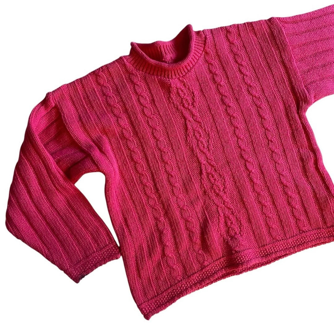 Vintage mothercare pink cable knit knitted jumper 5-6 years