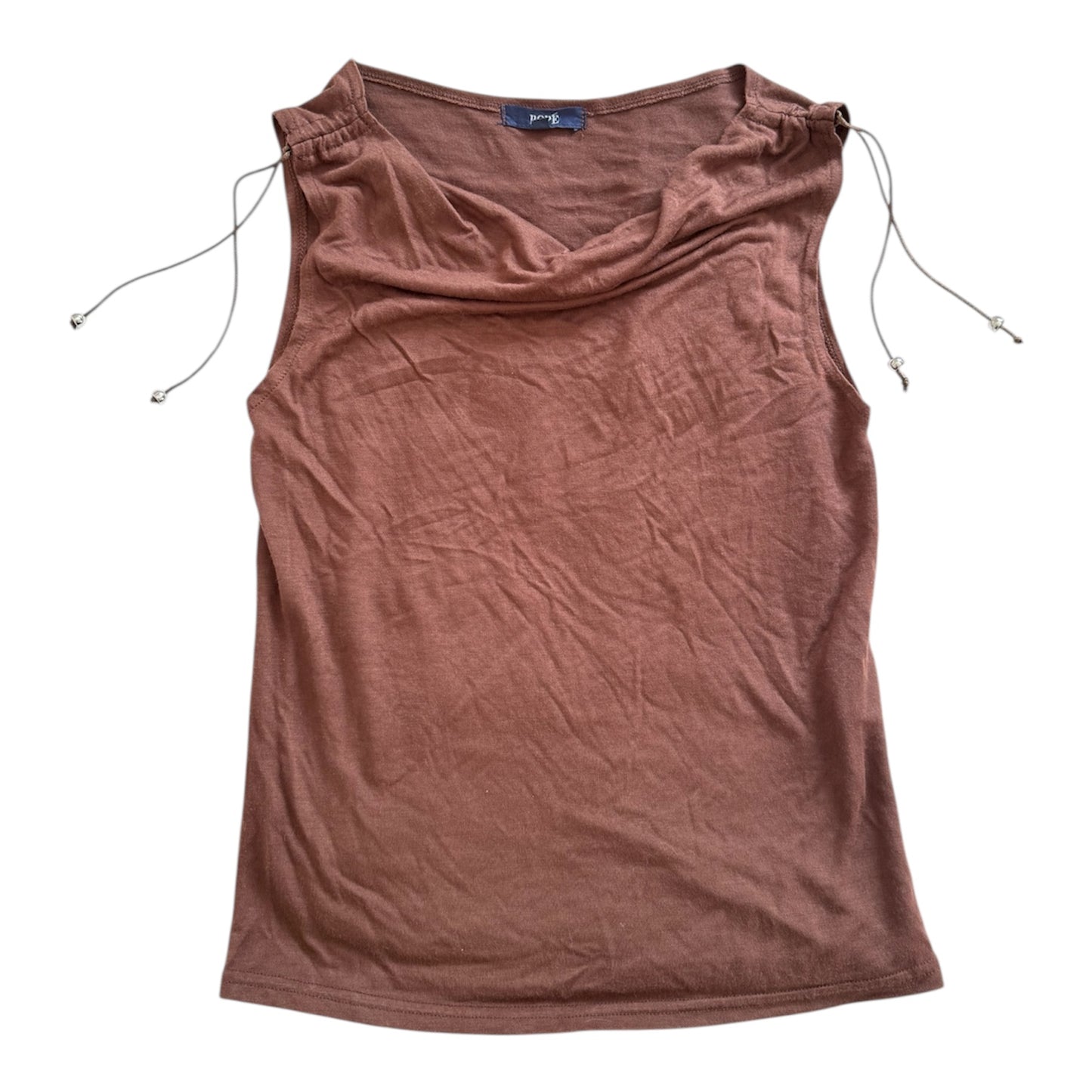 Vintage brown cowl neck tank top. size M personally would say a size 8-10