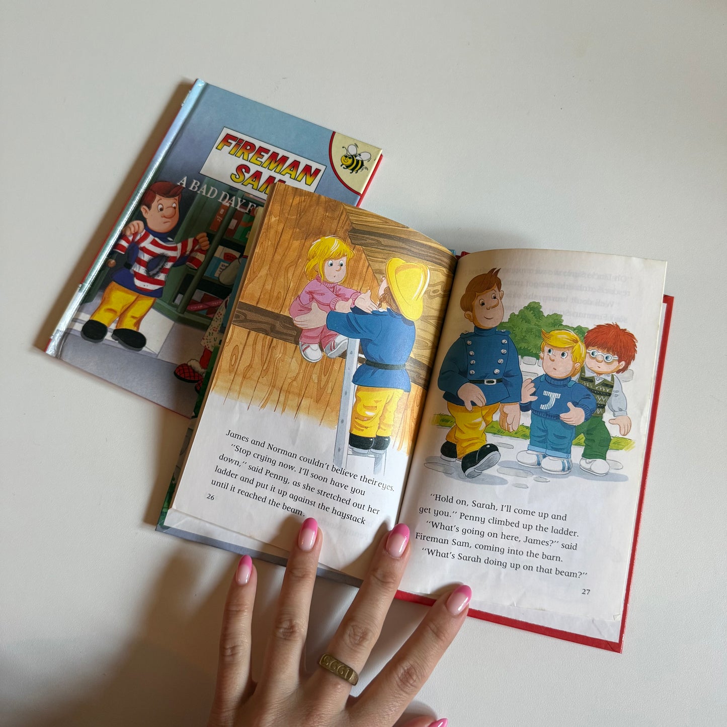 Vintage 1990 set of two fireman Sam books.