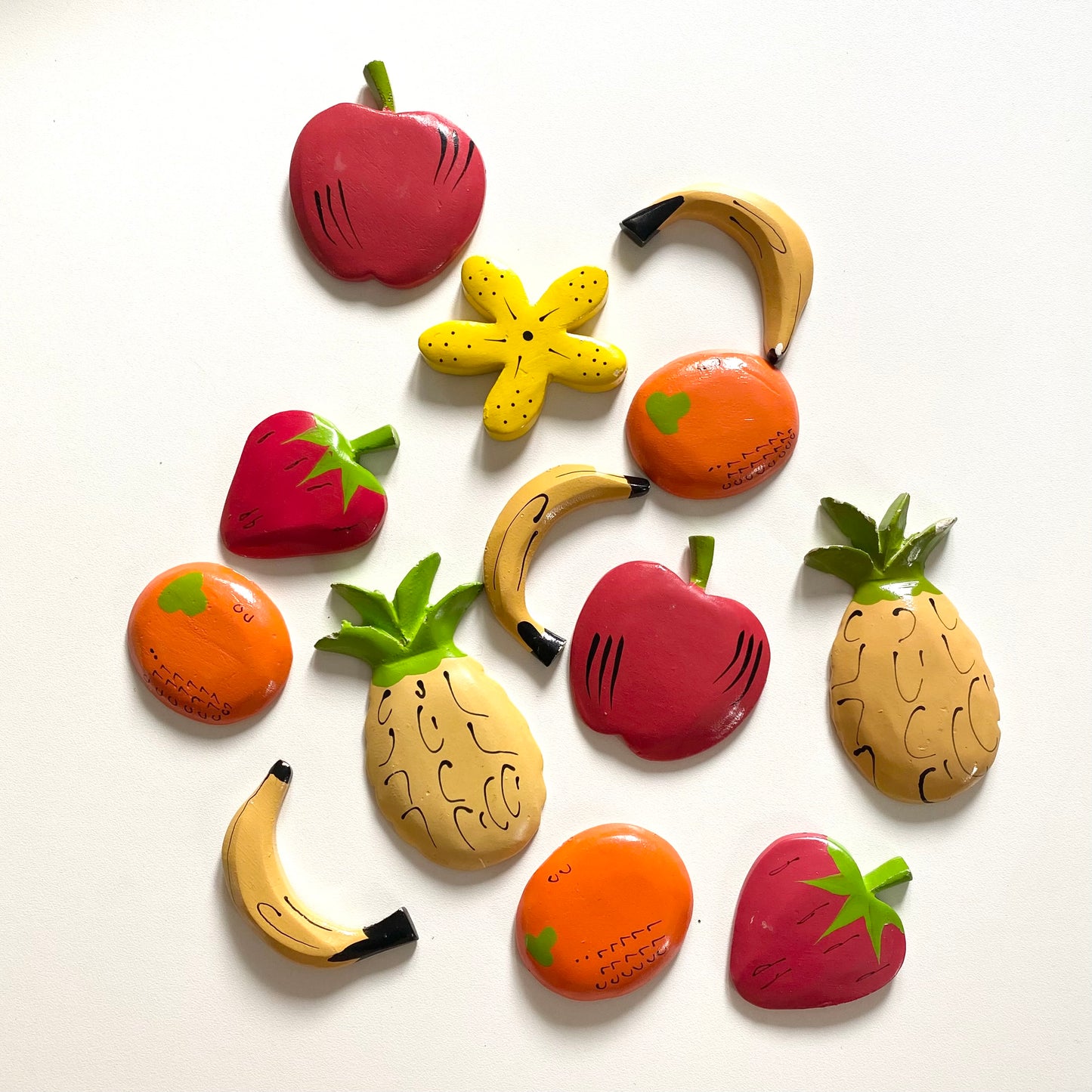 Vintage wooden fruit toys.