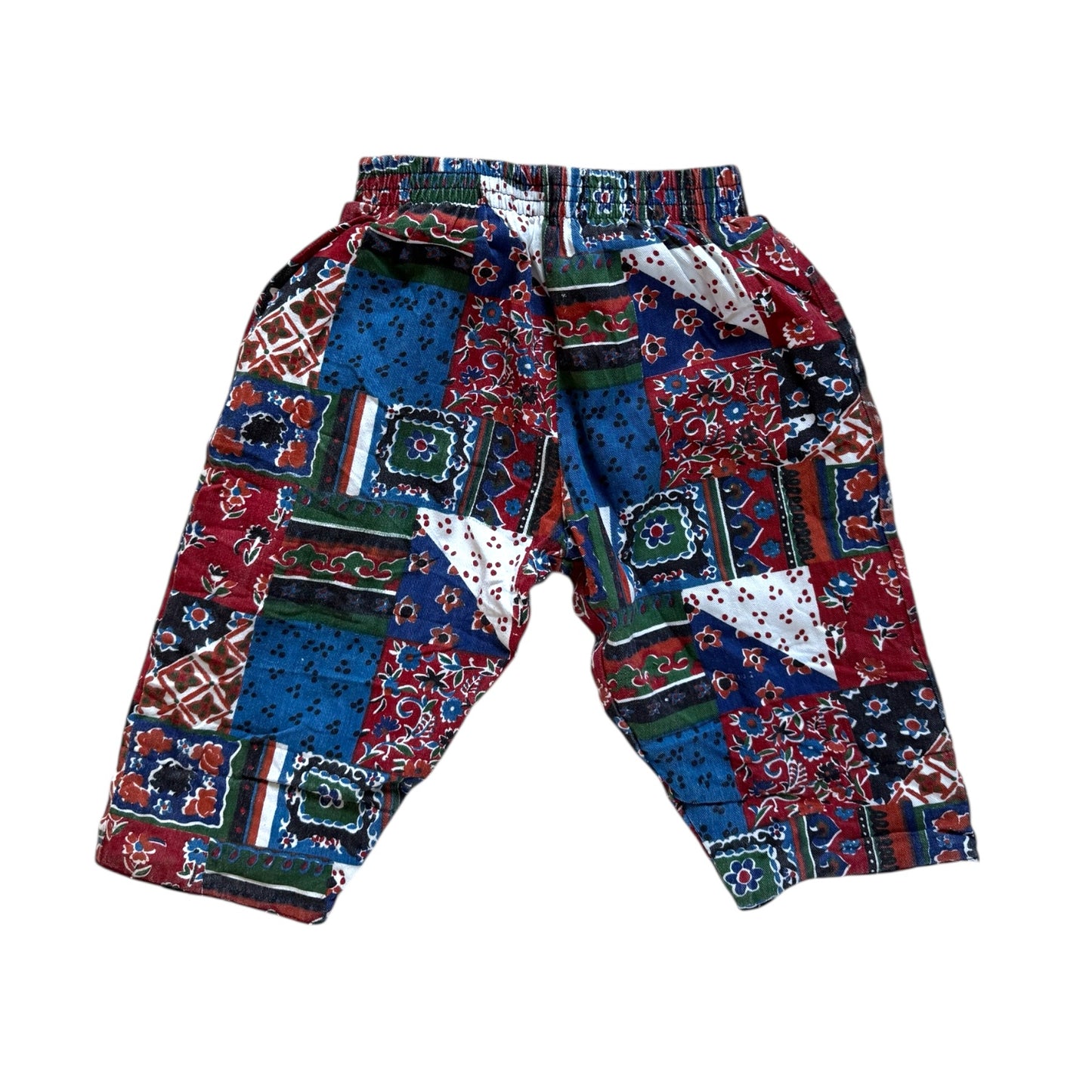 Vintage patchwork print trousers. Size approx 12-18 months
