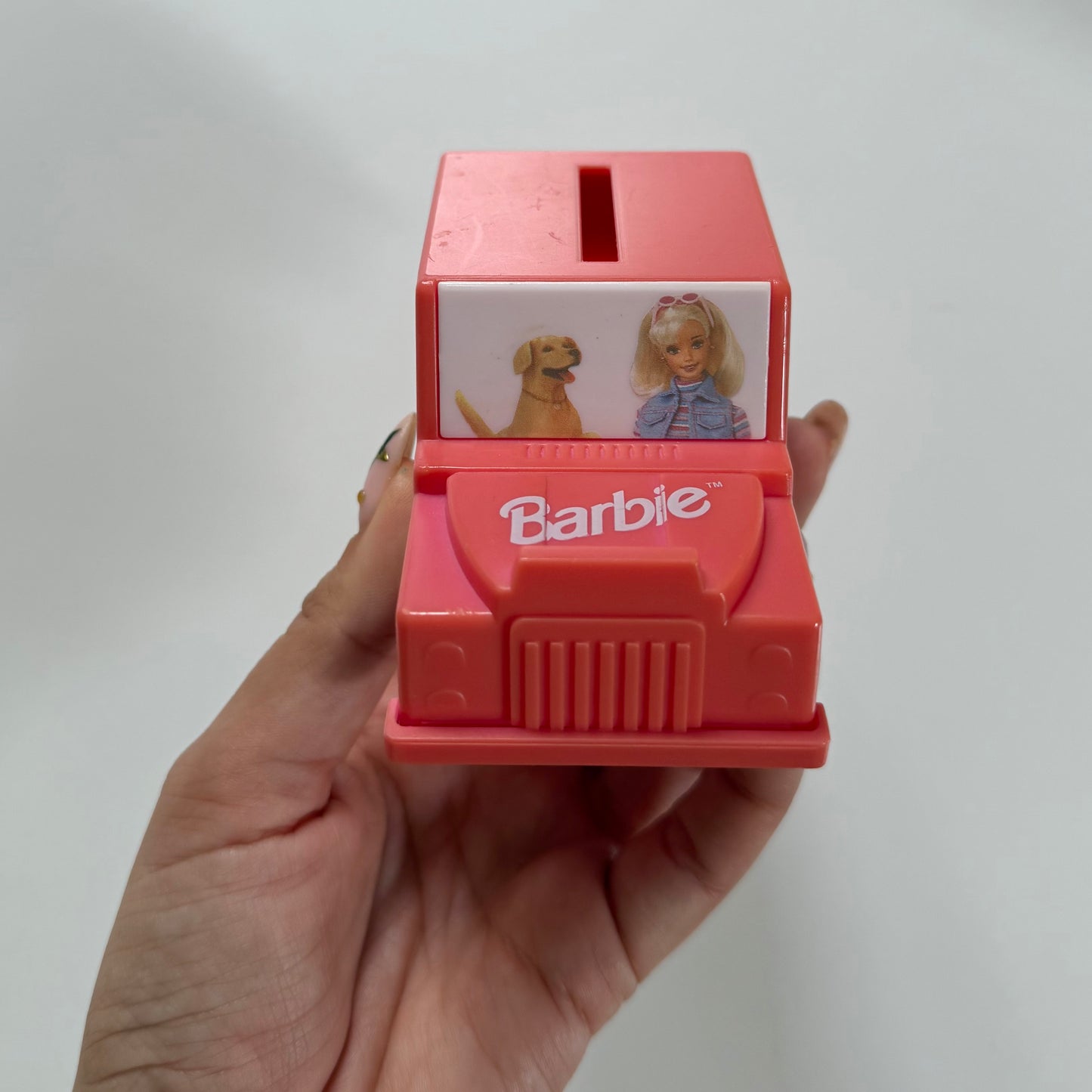 Vintage 1997 Barbie car moneybox. Has fading as shown.