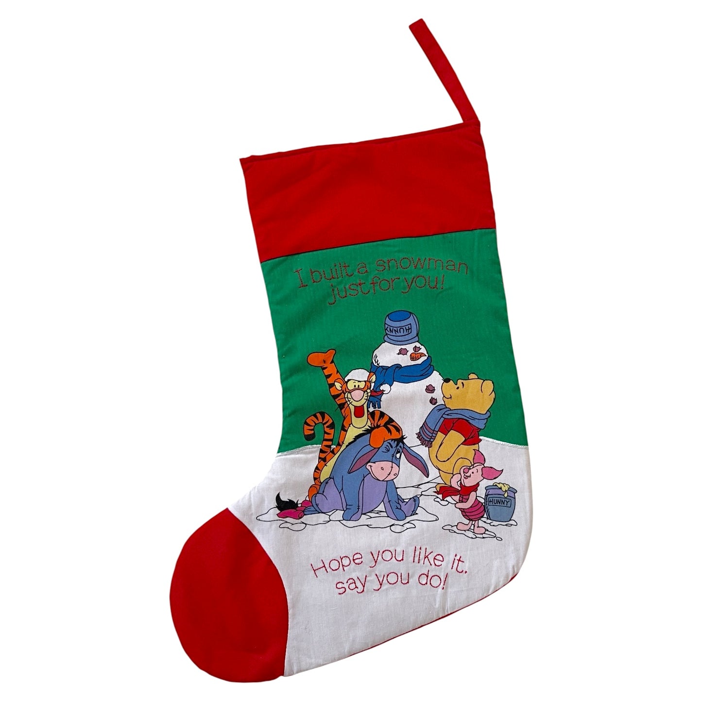 Vintage Winnie the Pooh Christmas stocking