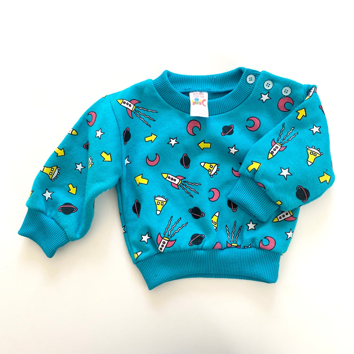 Vintage children’s world space theme sweatshirt. Size 6-12 months