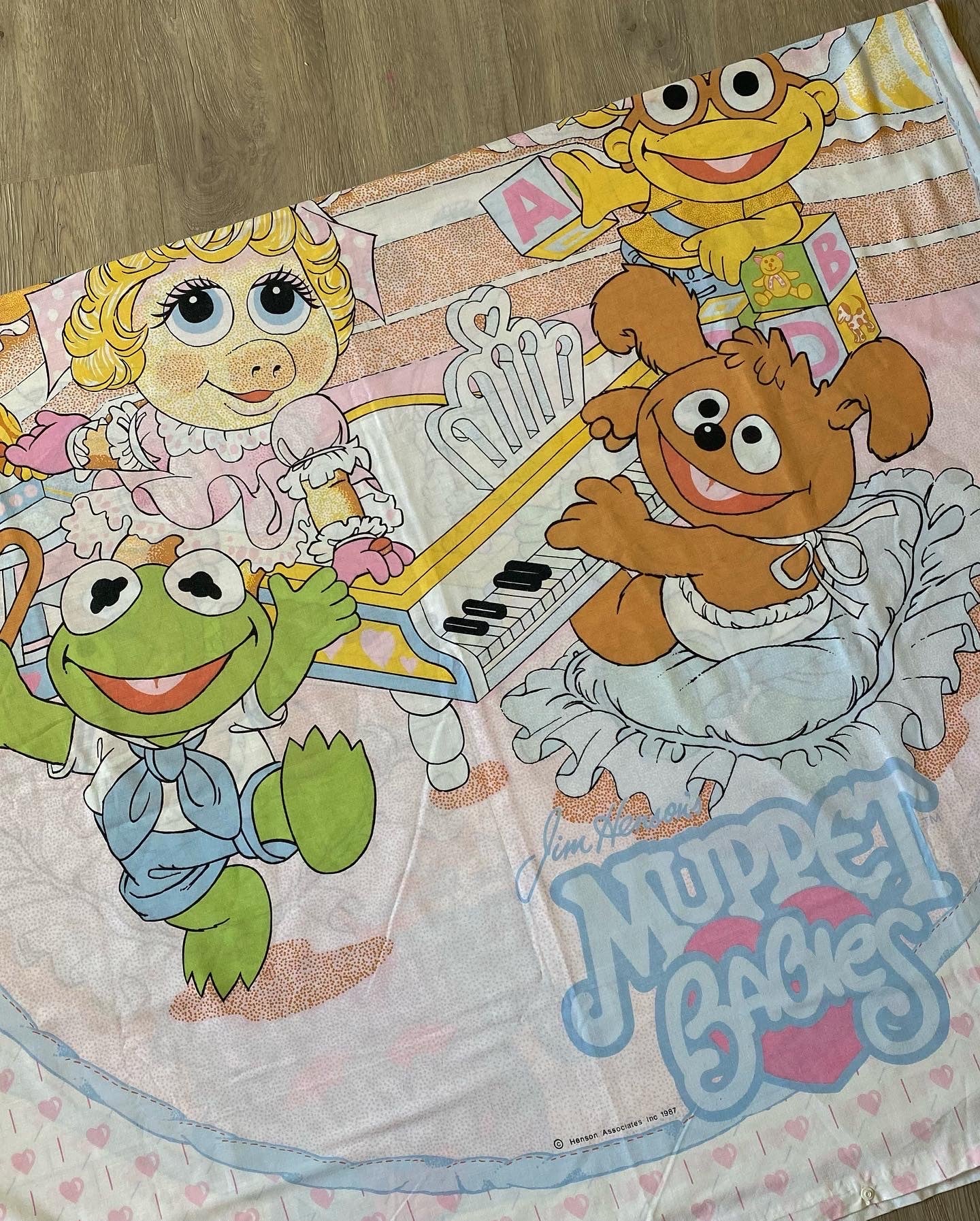 Vintage 1987 MUPPET BABIES single duvet cover ~ rare find.