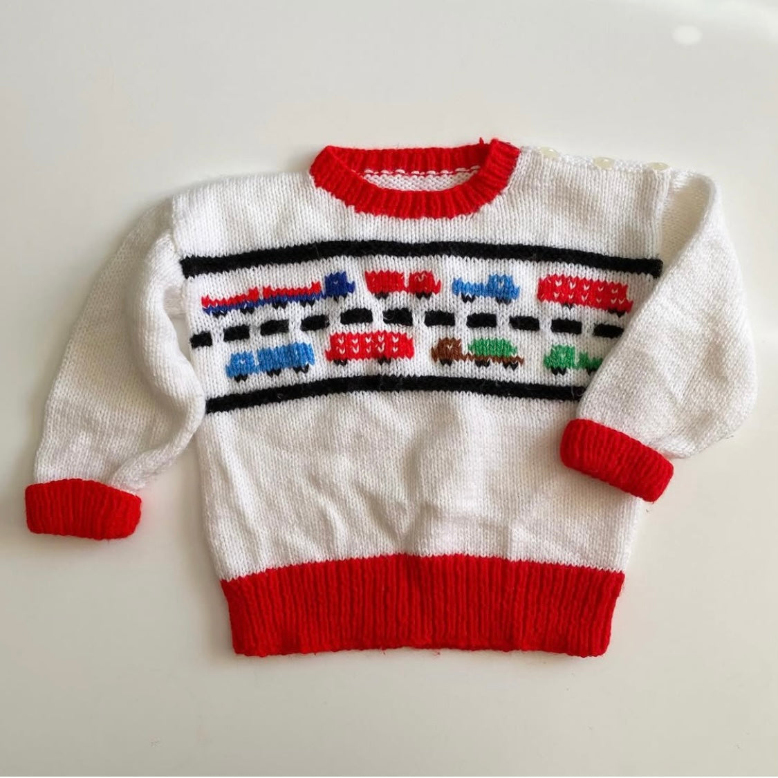 Knitted vechile jumper. 18-24 months