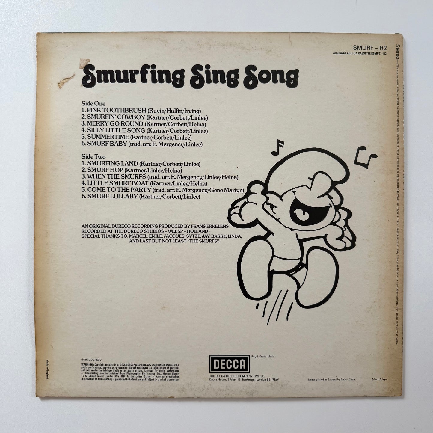 Vintage 1979 smurfs vinyl