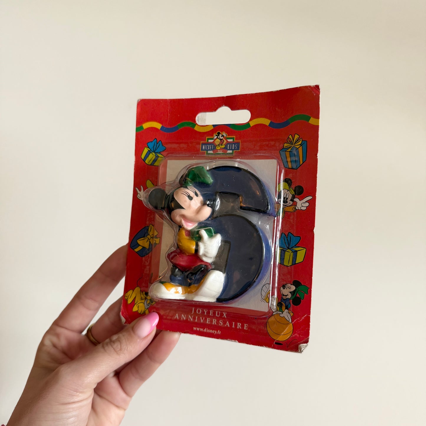 Vintage Mickey Mouse 6th birthday candle
