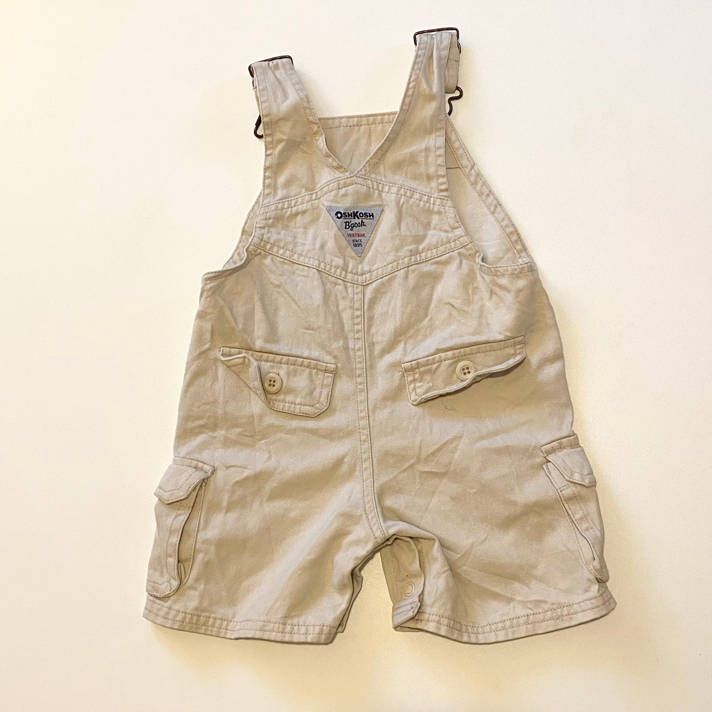 Vintage Oshkosh beige shortalls. Age 12 months