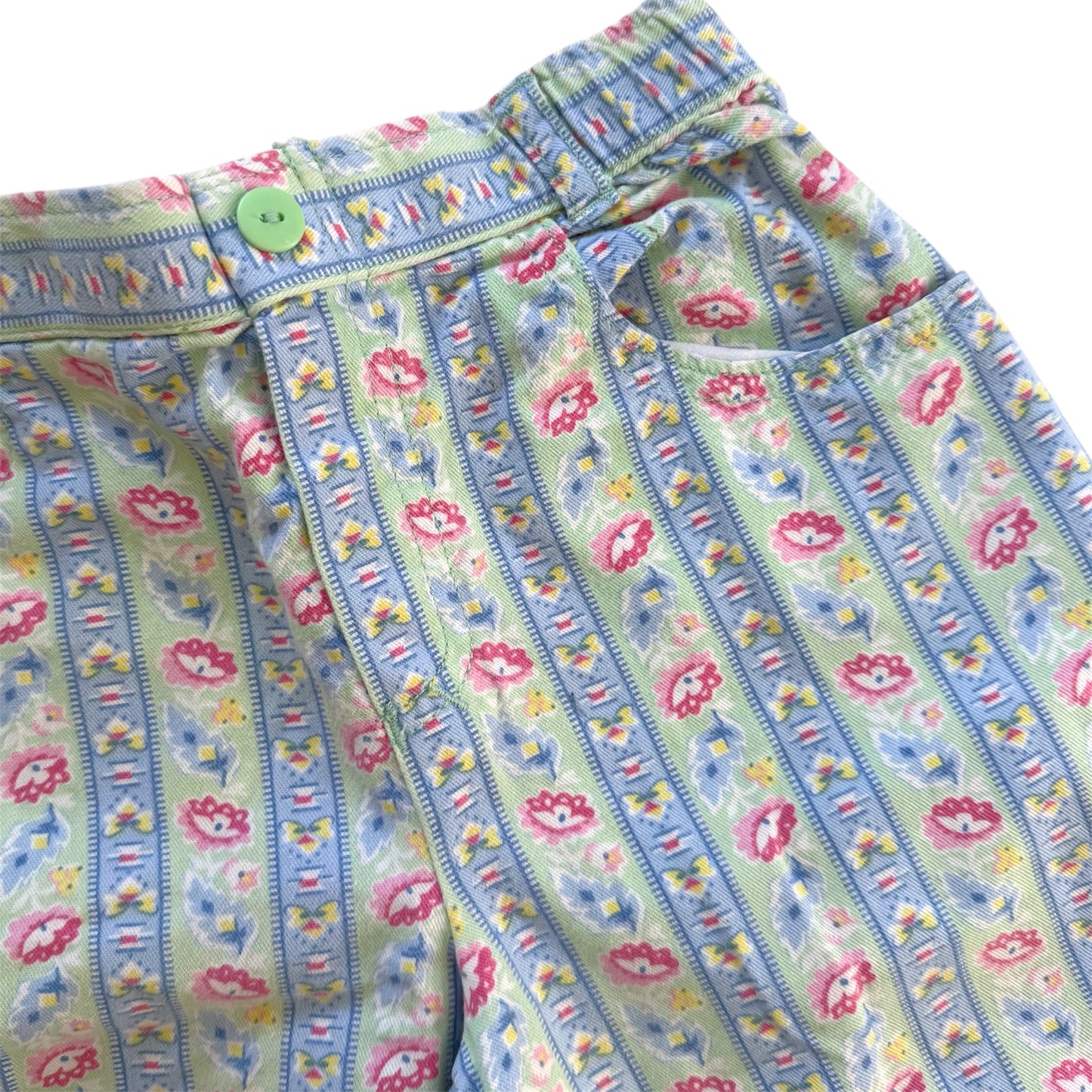Vintage floral pastel trousers. Approx 3 years