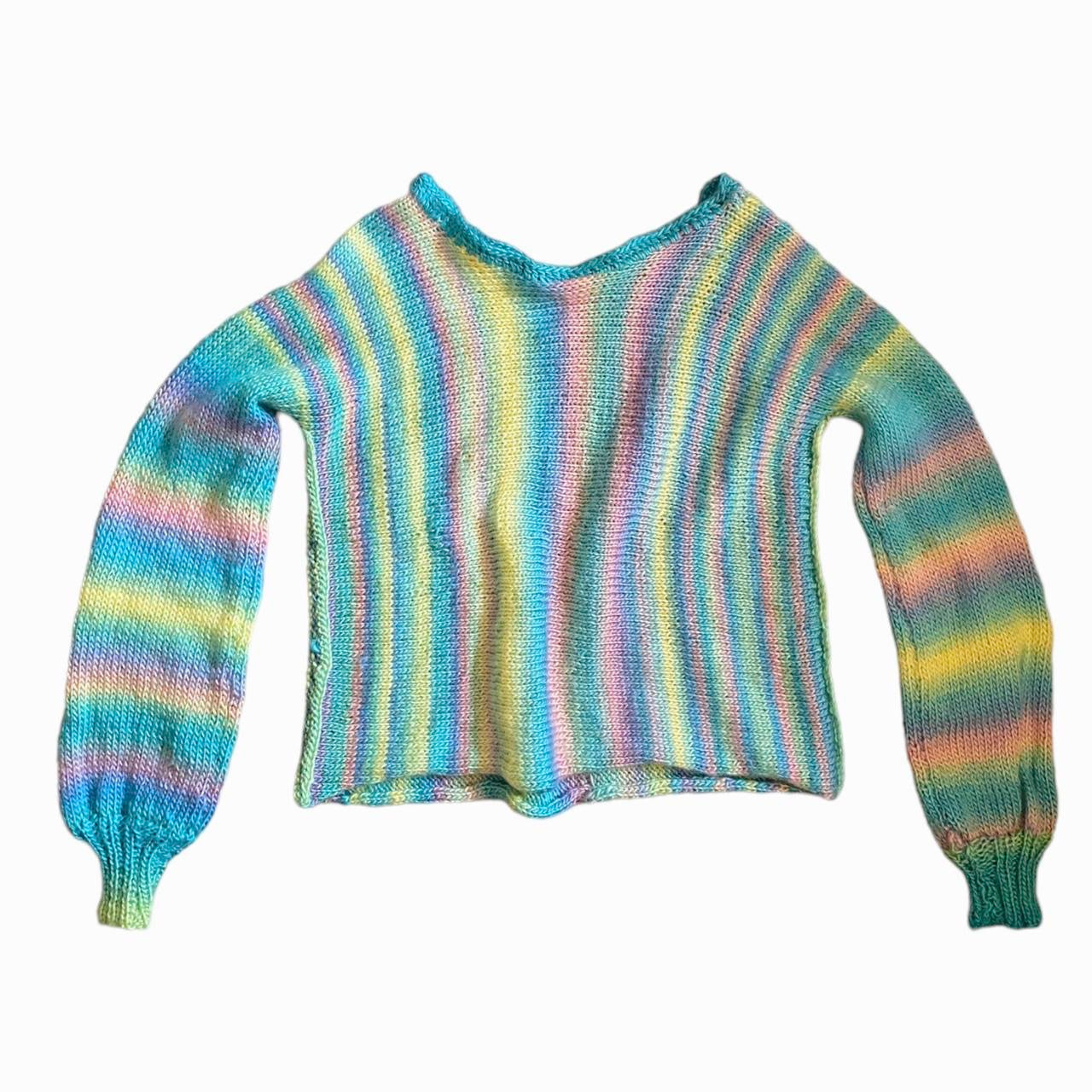 Soft ombré striped wool pull over jumper. Size 8