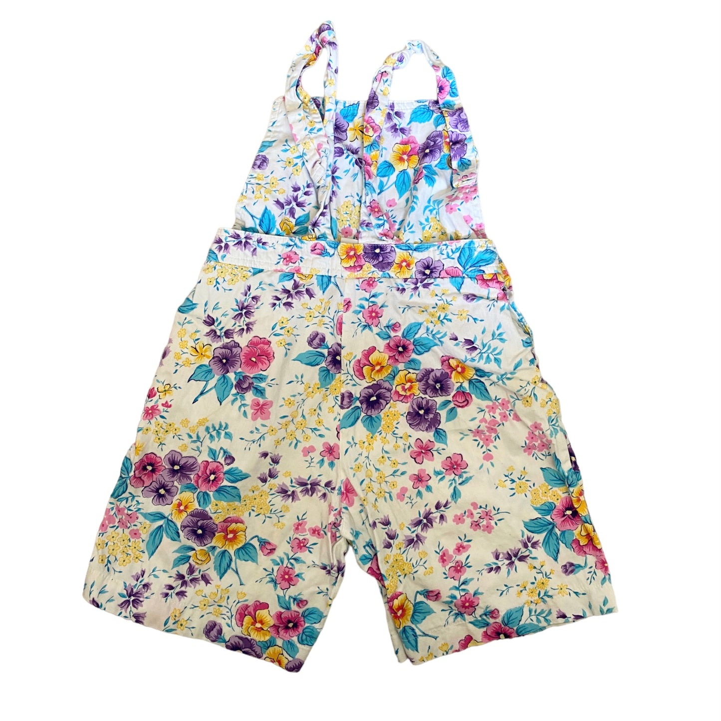 Vintage kite floral dungaree / shortalls. Age 7-8 years