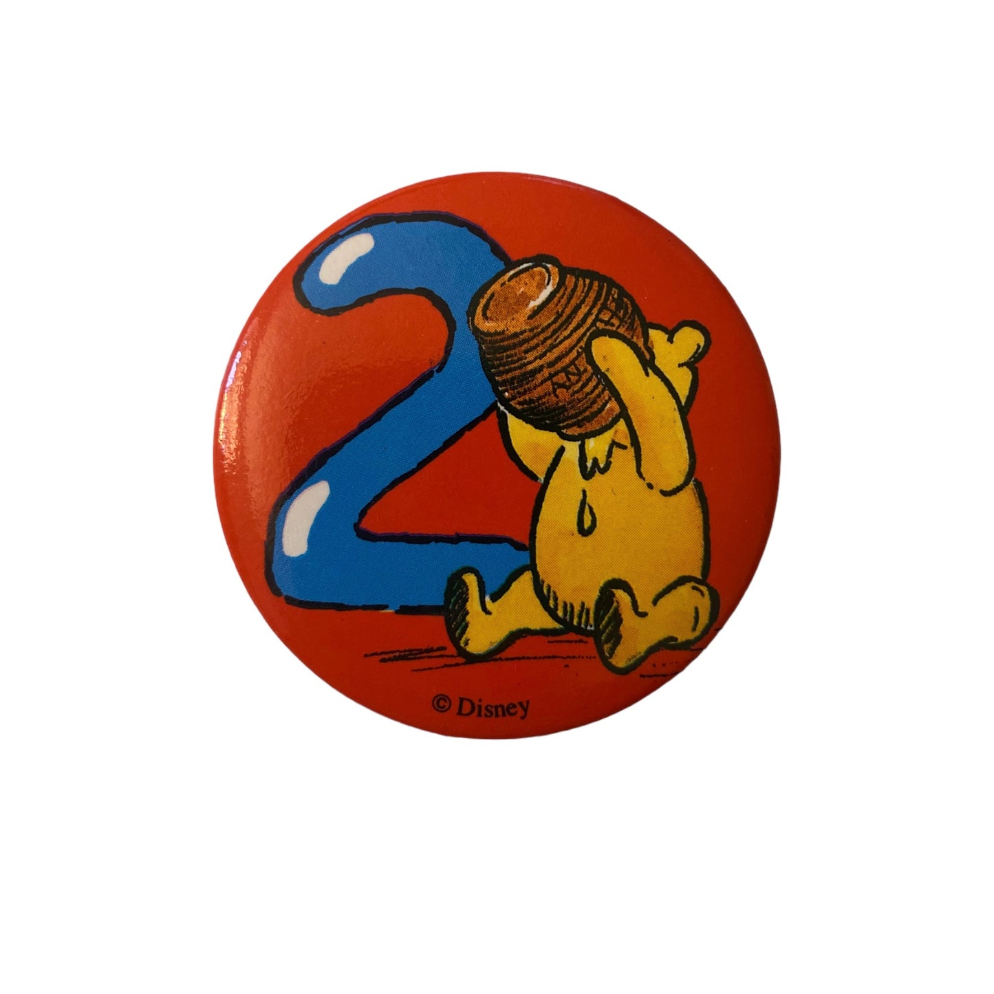 Vintage 2nd birthday Winnie the Pooh badge