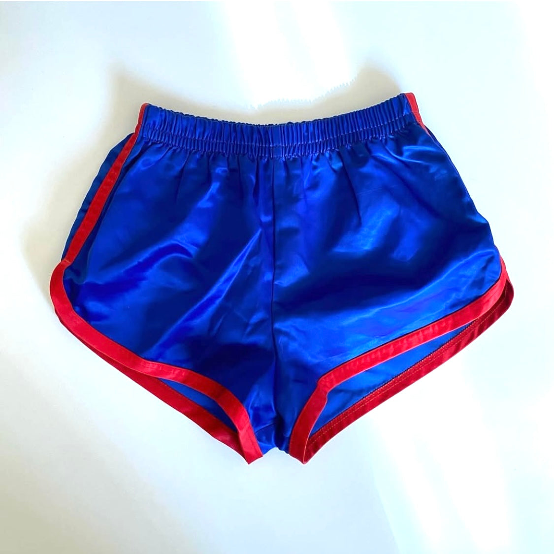 Vintage royal blue satin racer shorts 5 years approx