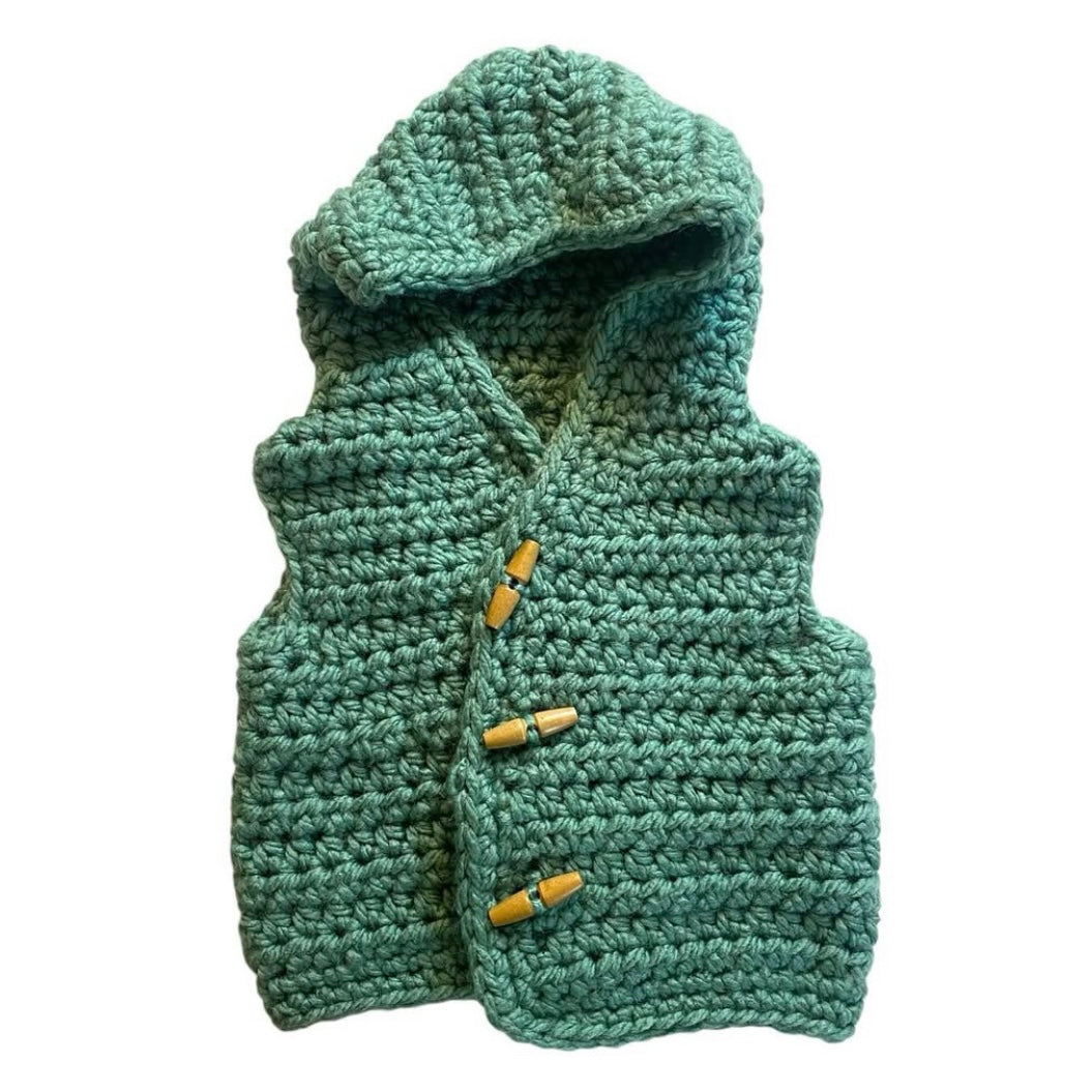 Knitted sleeveless jacket approx age 2