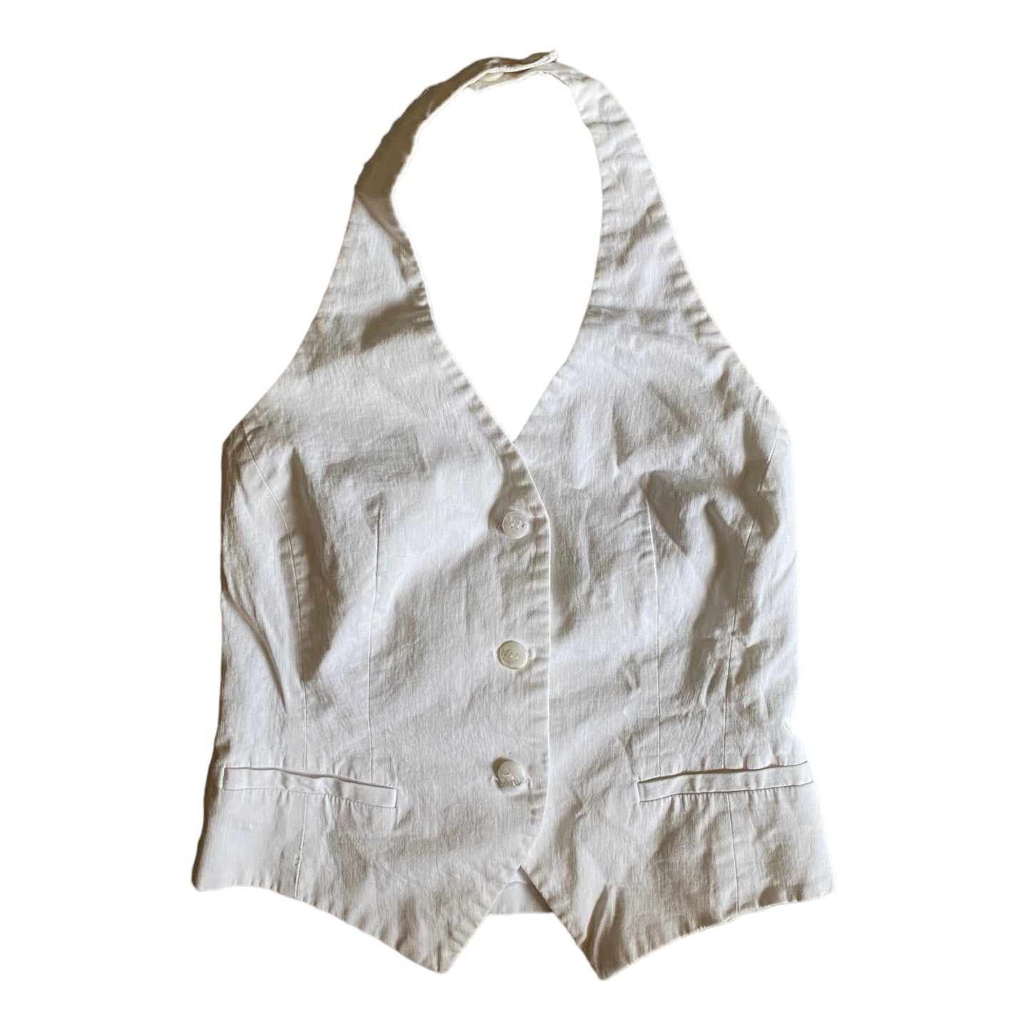 Vintage NEXT white button down halter neck top / blouse.
Size 8-10