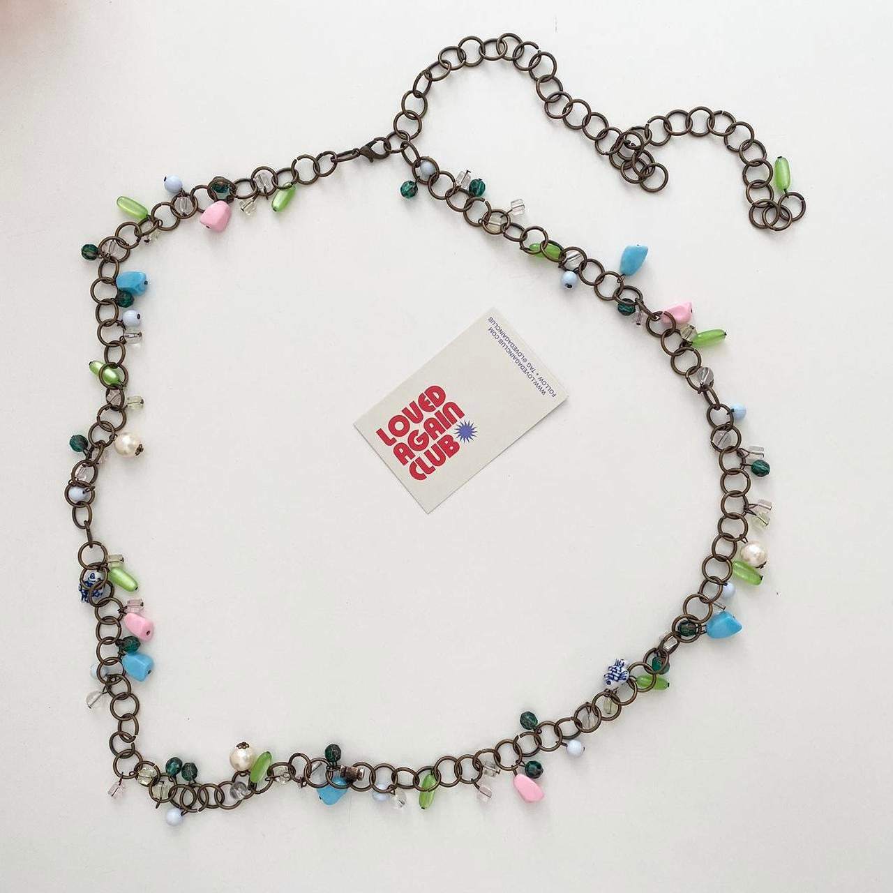 Vintage beaded chain belt. Adjustable