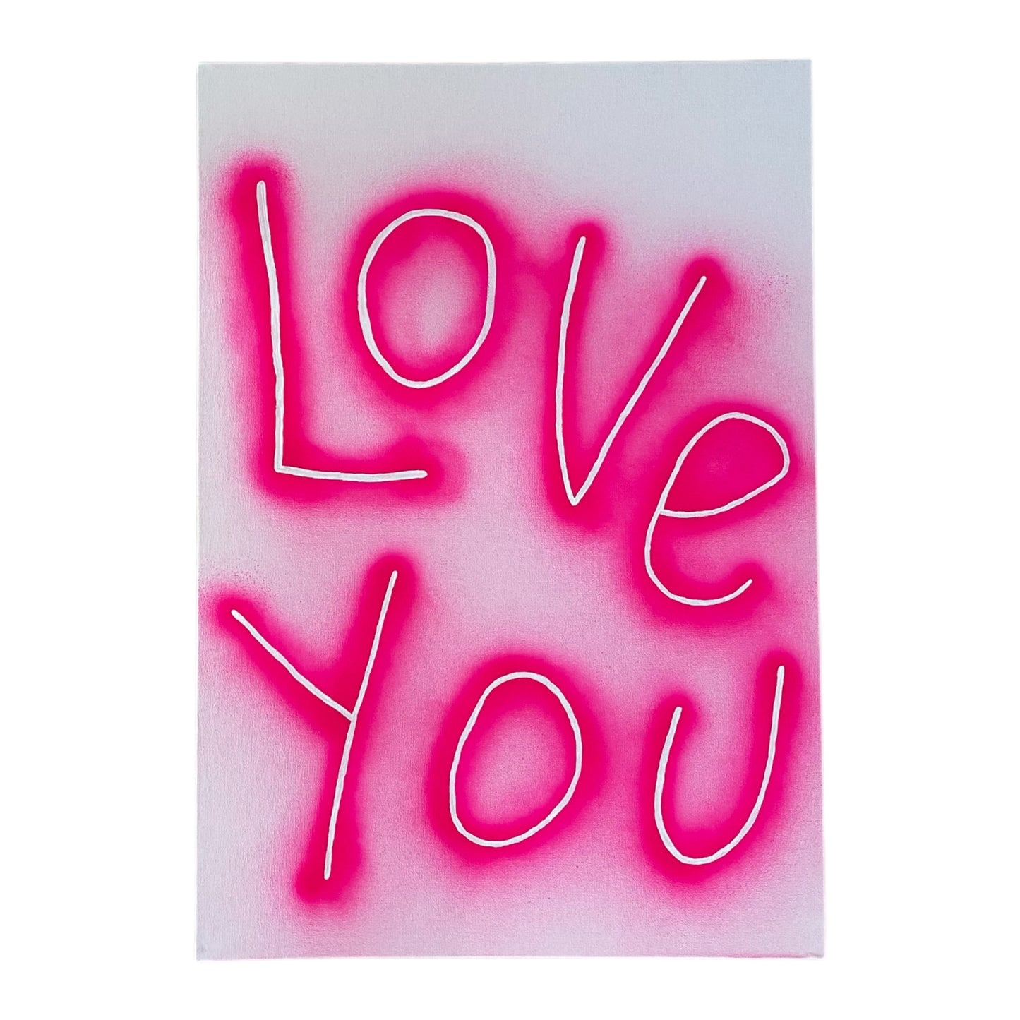 STUDIOBYLIME: LOVE YOU. Spray paint & acrylic on canvas 60 x 42