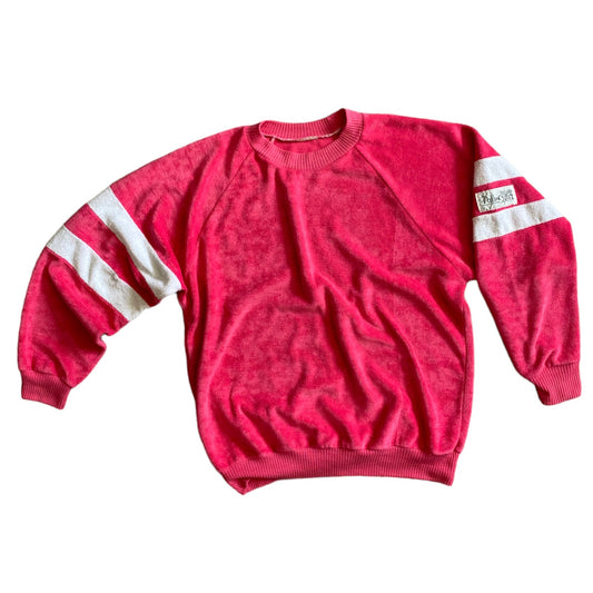 Fuchsia pink vintage ‘palm sport’ Terry towelling sweatshirt .

Size XS/S. mid sleeve