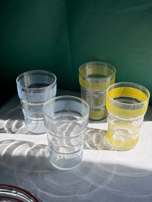 Vintage mid century tumblr glasses set of 4