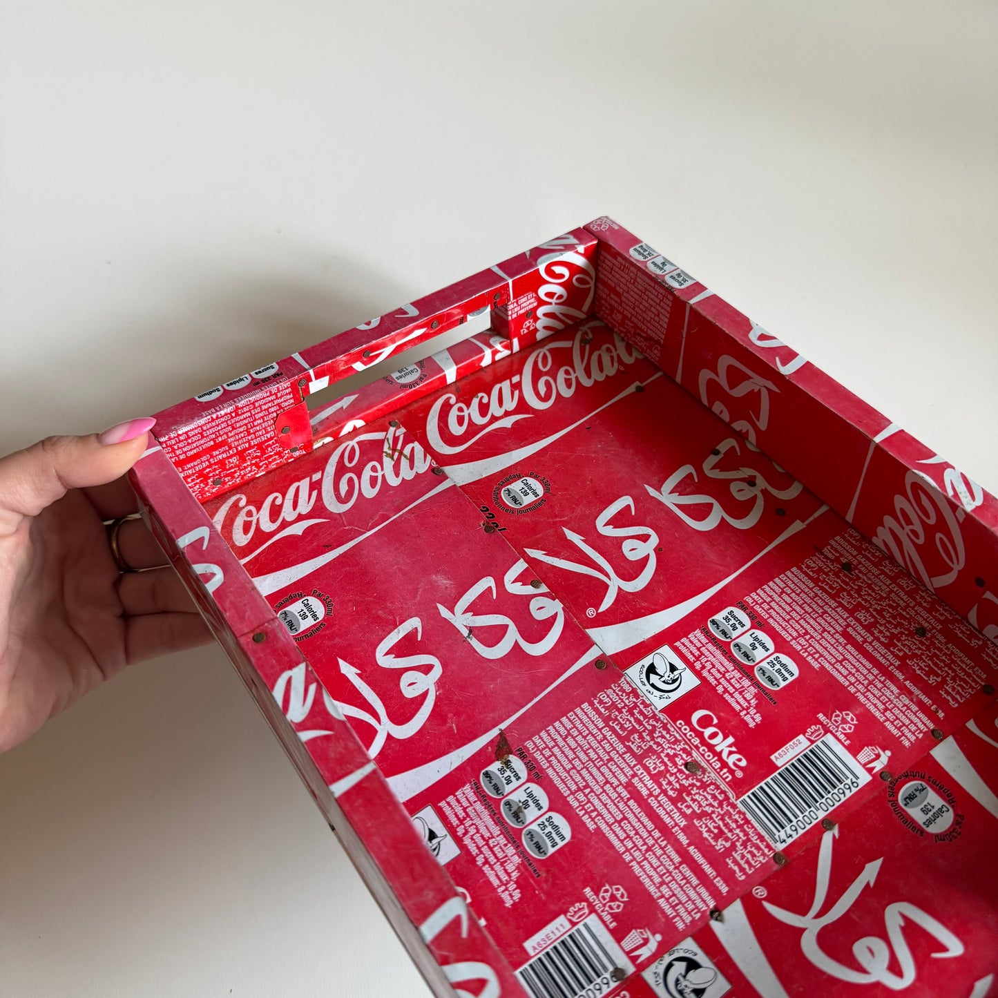 Upcycled Coca Cola serving tray.