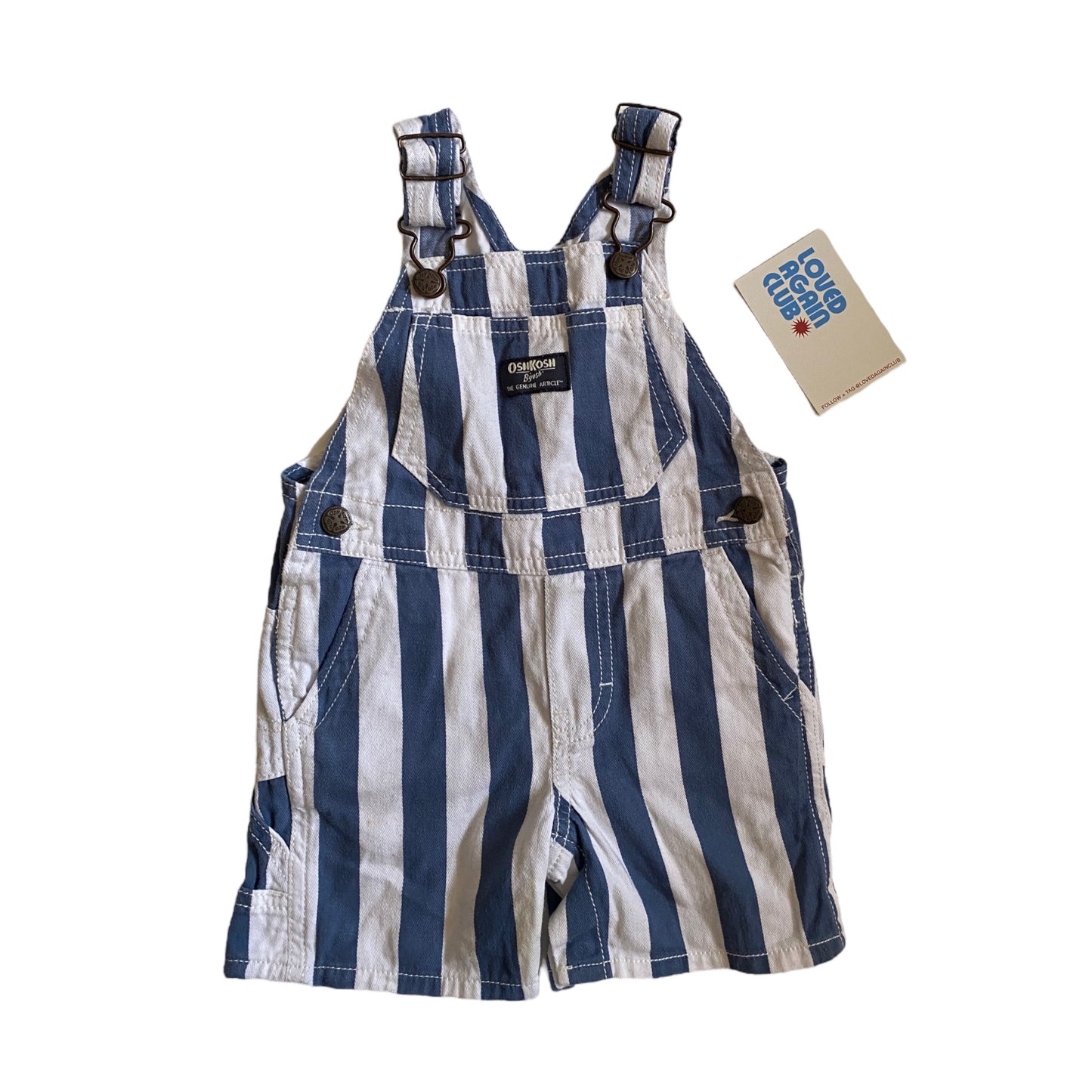 Striped Oshkosh shortalls 12 months