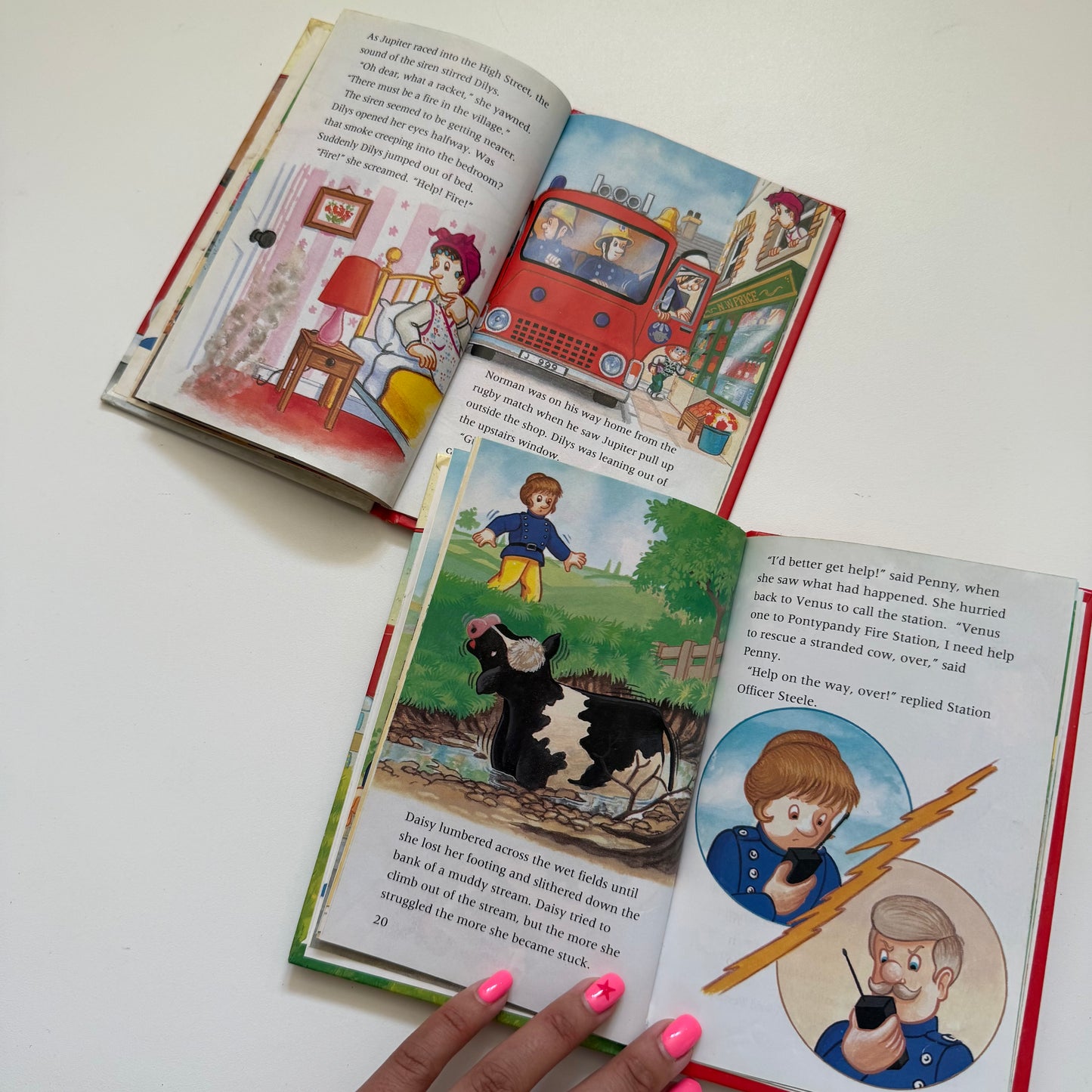 Vintage 1992 fireman Sam set of two books
