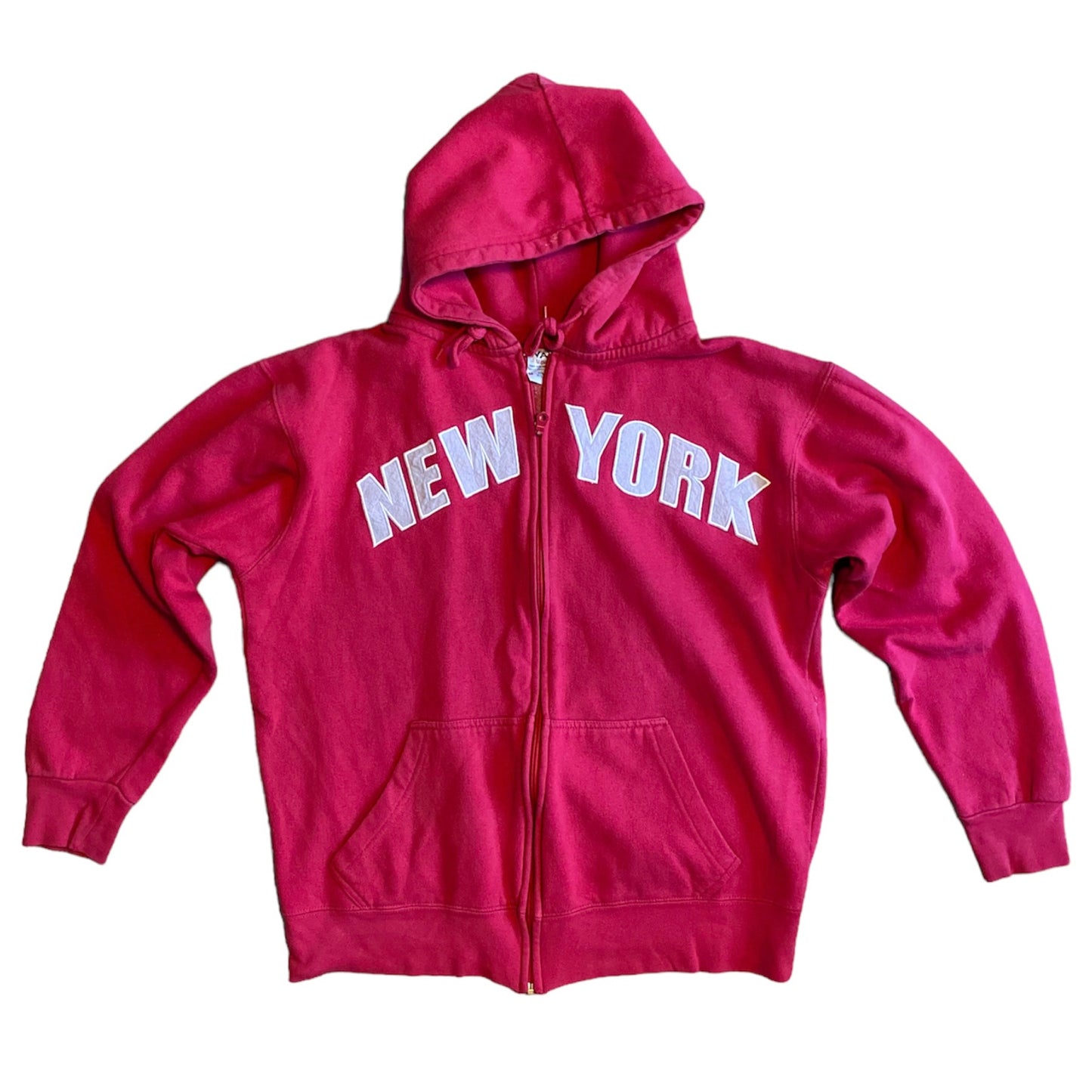 Dark pink newyork zip up hooded sweatshirt size S