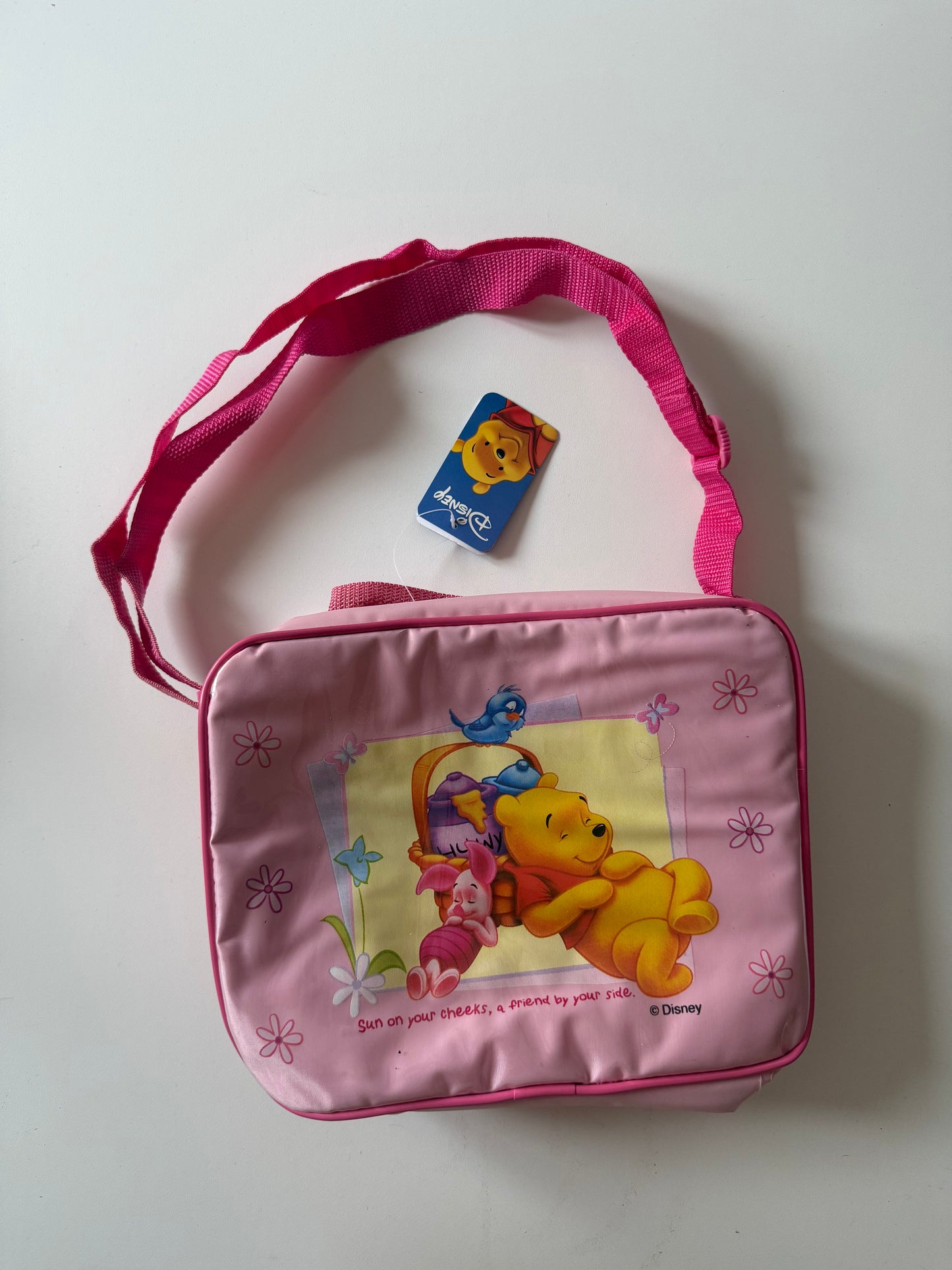 Vintage Winnie the Pooh lunch bag. Some very light discolouration inside and on the strap.