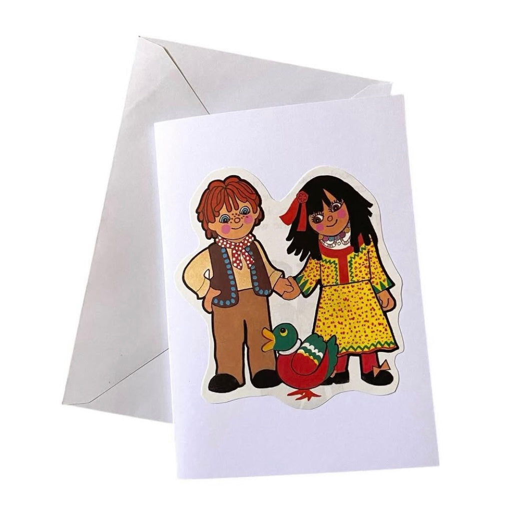 Recycled & homemade vintage card - Rosie and Jim
