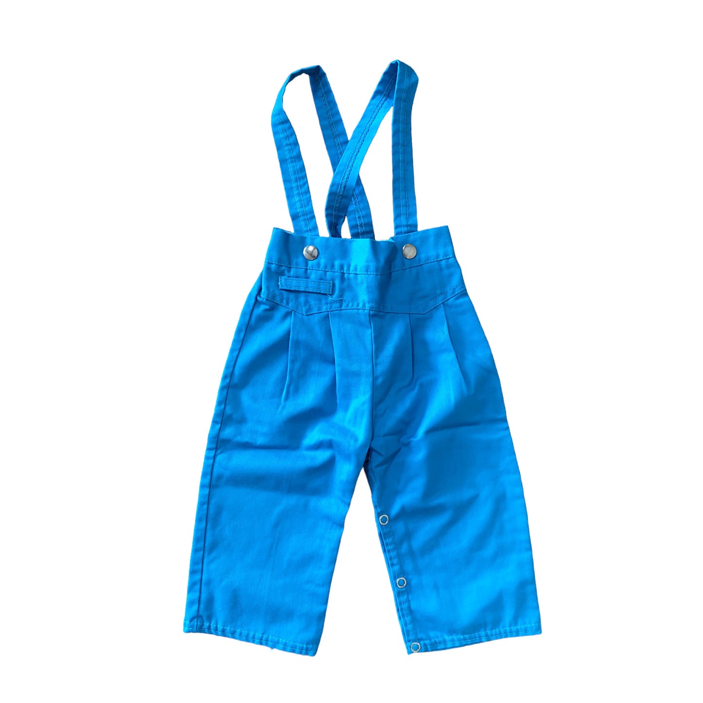 Vintage 70s turquoise blue brace dungarees 6 months