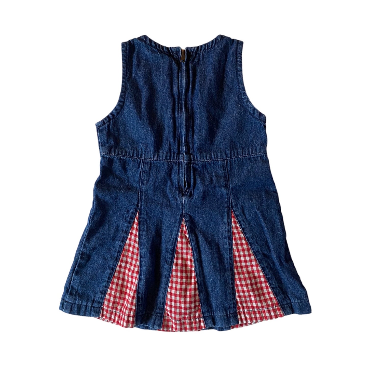 Vintage denim & gingham dress age 12-18 months