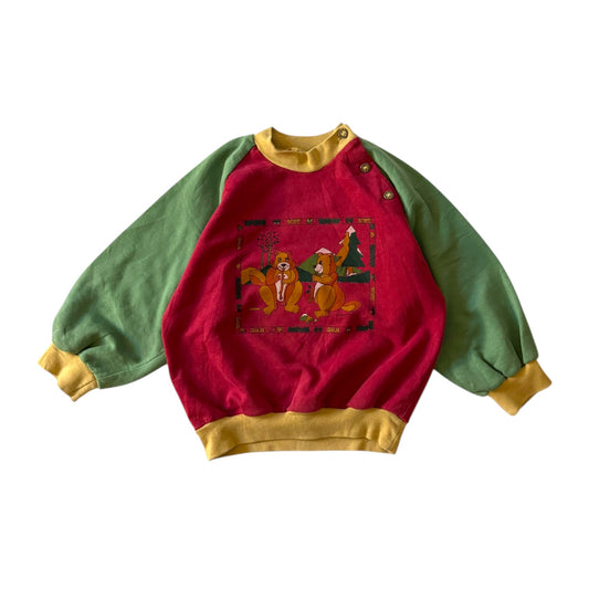 Vintage colourblock bear sweatshirt. Size 3 years