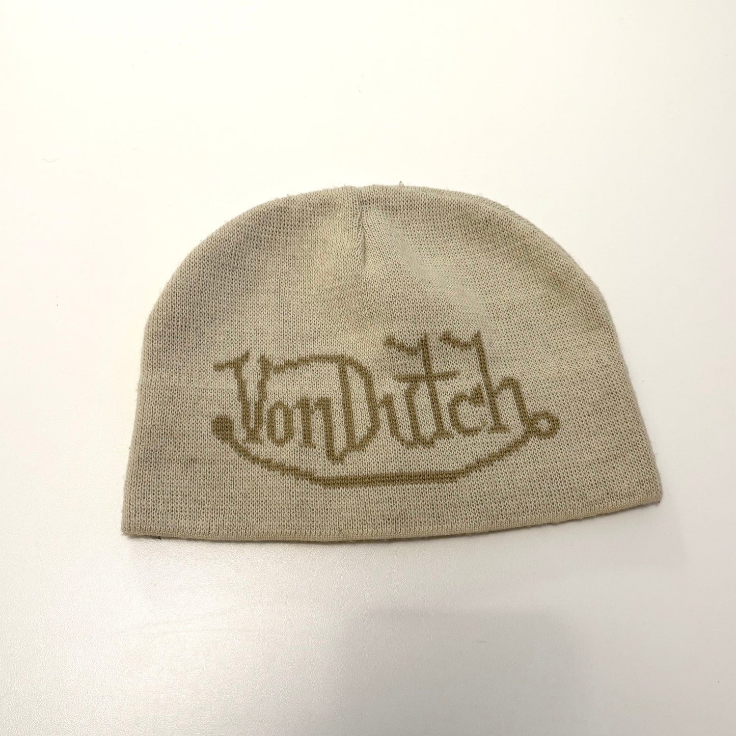 Vintage 2000 Von Dutch beanie hat in beige