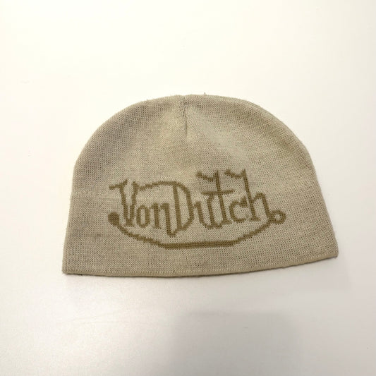 Vintage 2000 Von Dutch beanie hat in beige