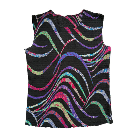 Vintage high neck crinkle tank top. Size 10-12