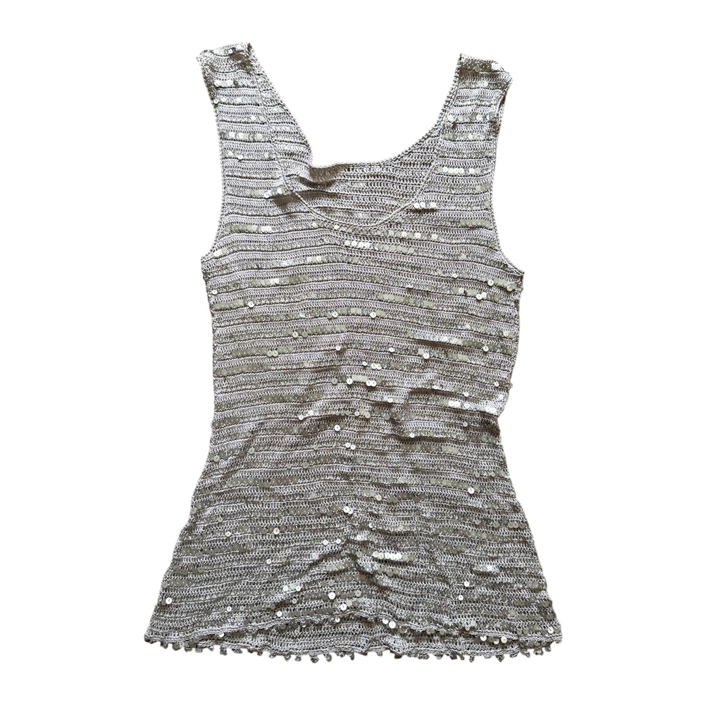 Vintage Y2K silver sequin camo vest. Size 10