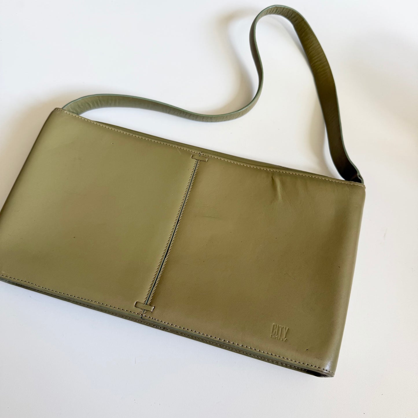 Vintage DKNY city faux leather shoulder bag .mark as shown