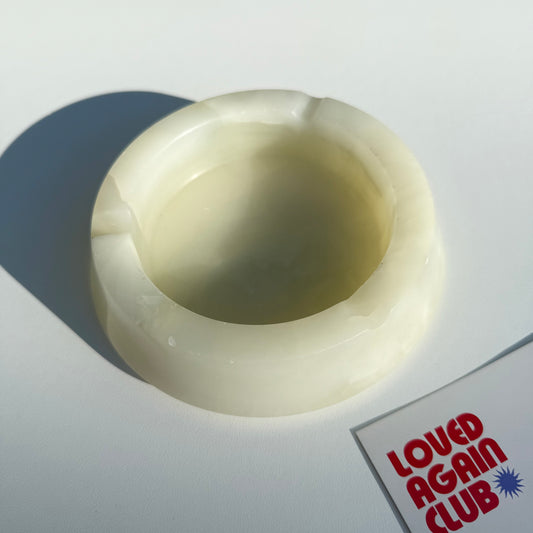 Vintage marble cream ashtray