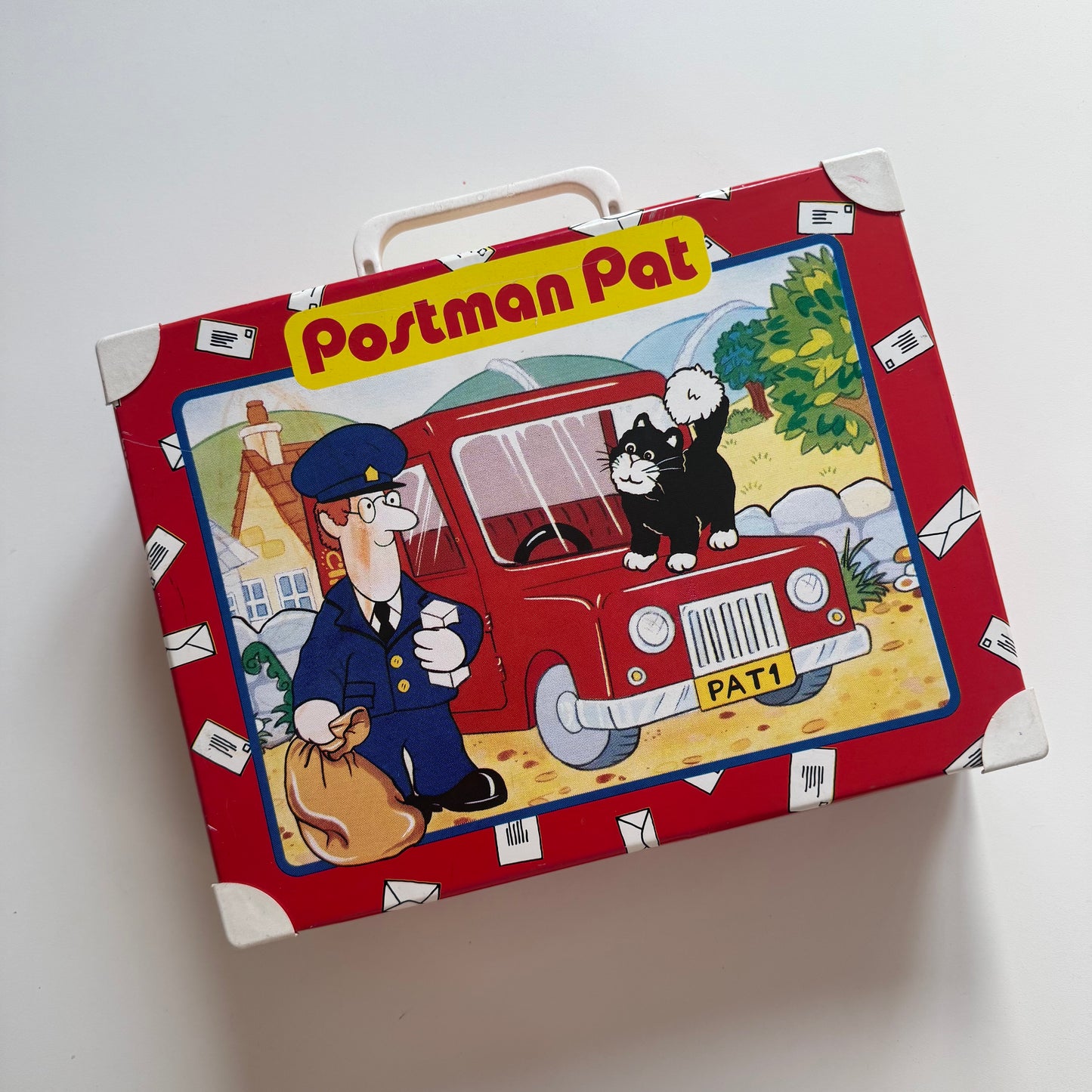 Vintage postman Pat suitcase / carry all. So sweet as display on a shelf.