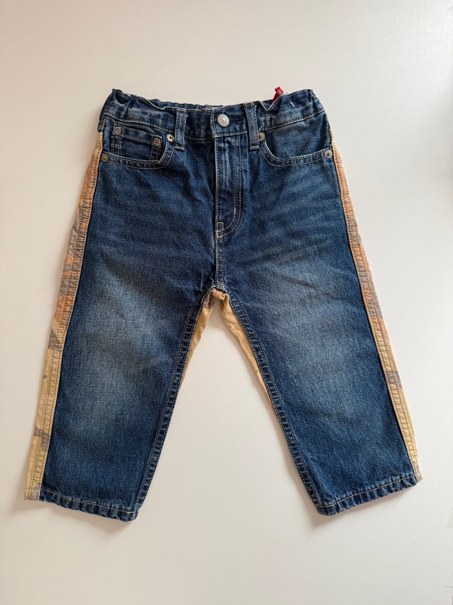 Vintage camo print denim jeans. Size approx 2 years